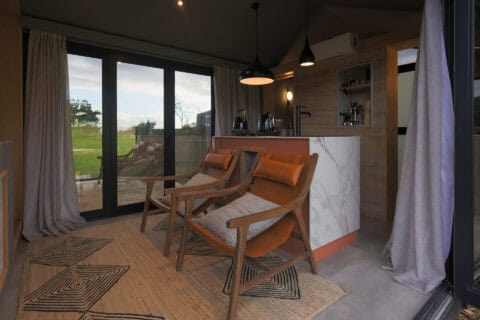 seating area view inside asem tiny home