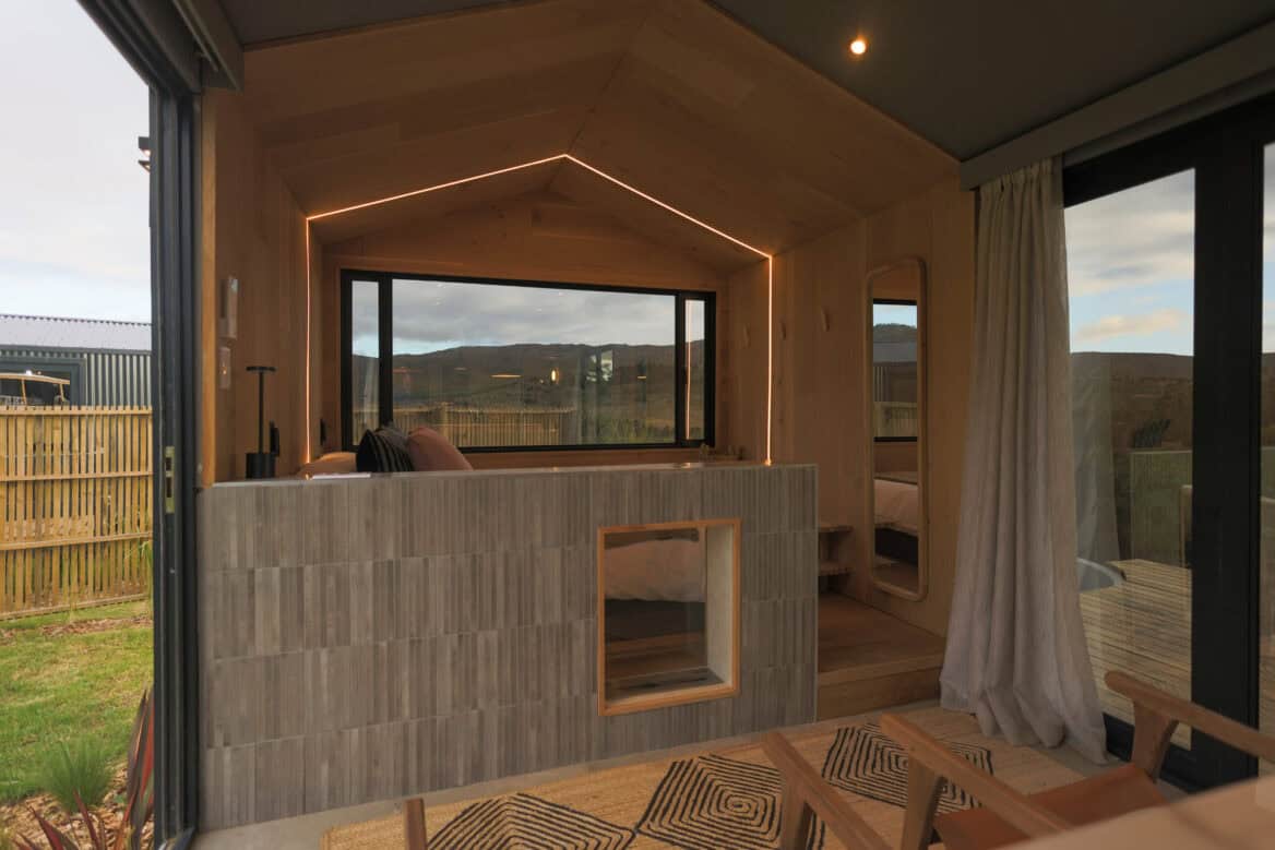 inside view with subtle lighting at dusk