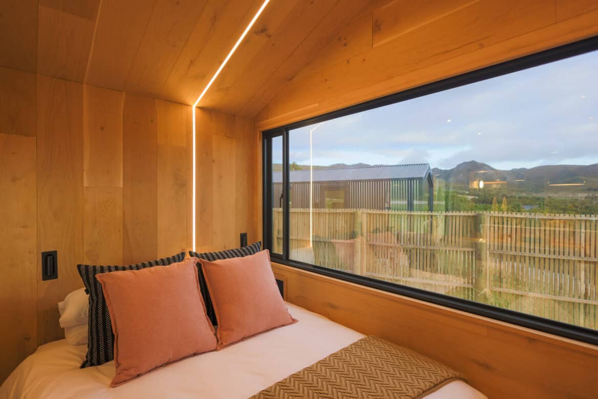 view out from the bedroom of asem tiny home