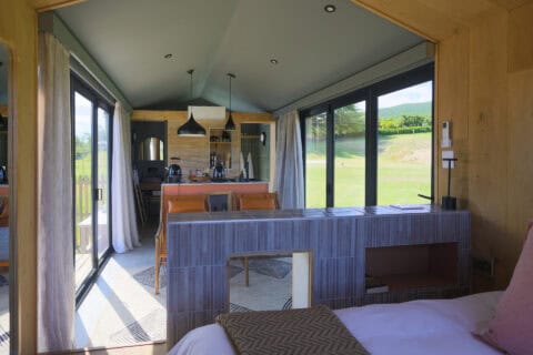 view from the bedroom of the inside of the asem tiny home
