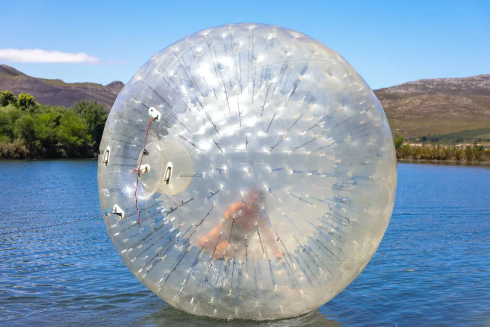 Team Building Zorb close, mountains, blue sky, Old Mac Daddy, Elgin Valley
