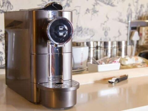 Life Before Colour: capsule coffee machine and tea tray on the counter, Old Mac Daddy, Elgin Valley