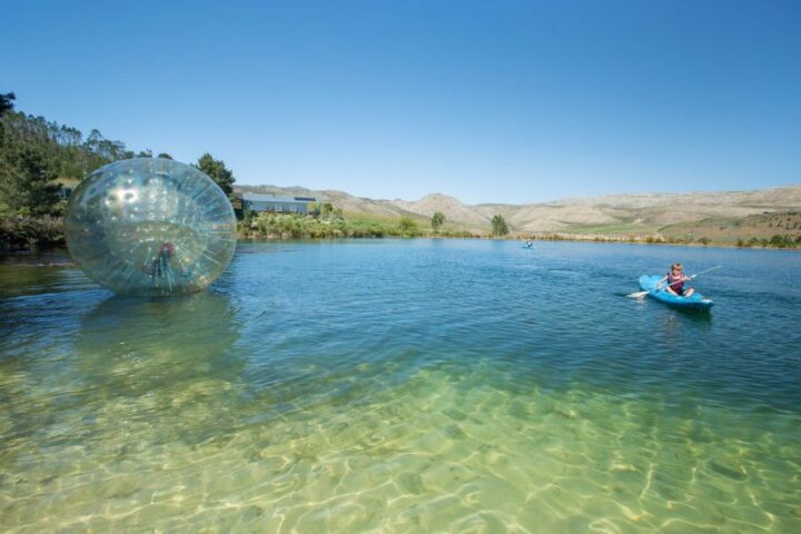 A water zorb and a kayak on the lake, Old Mac Daddy, Elgin Valley